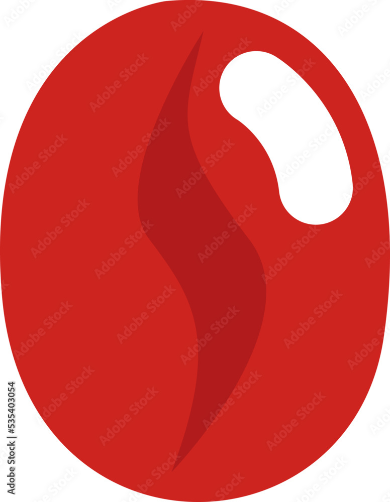 Red coffee bean, illustration, vector on a white background. Red coffee bean, illustration, vector on a white background.