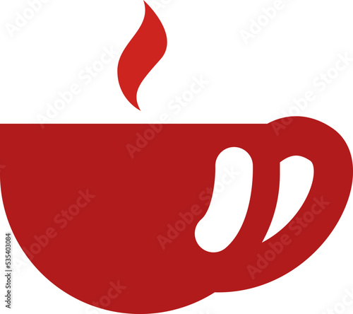 Tiny red coffee cup, illustration, vector on a white background.