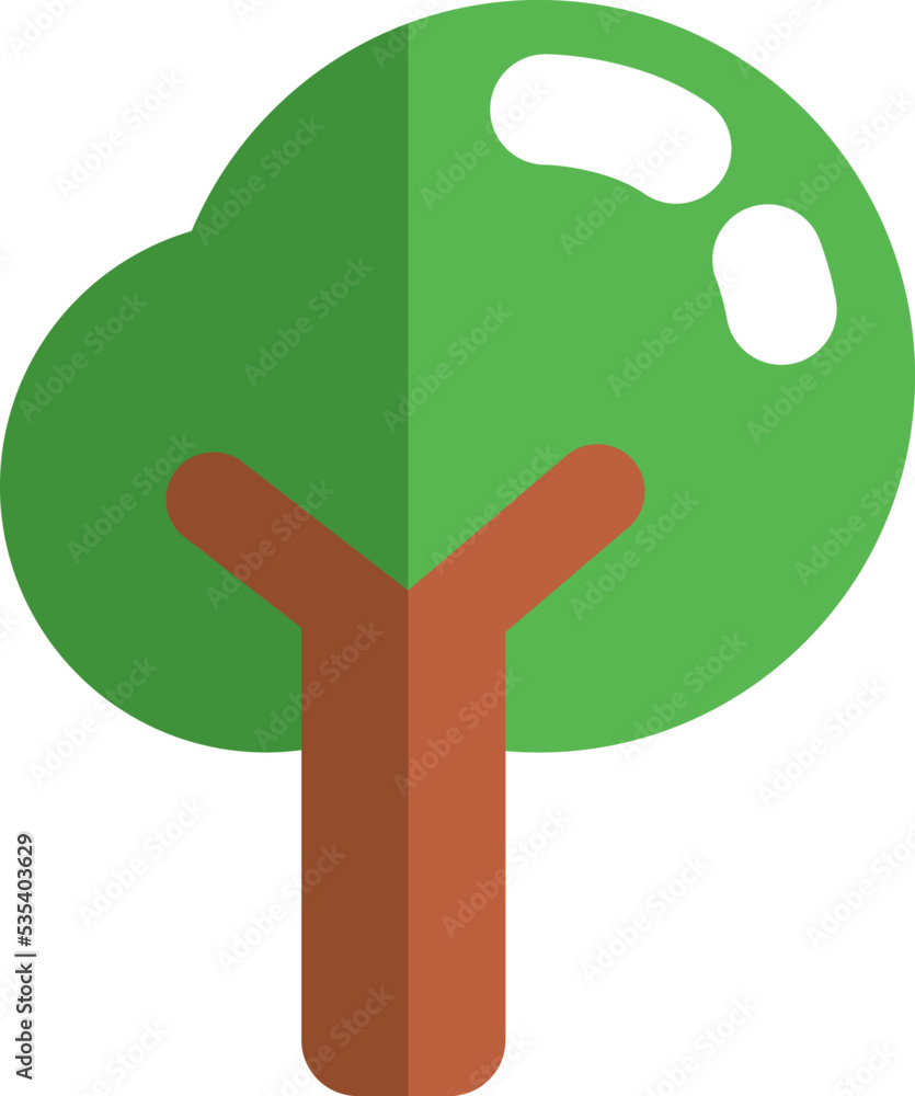 Obraz premium Seasonal green tree, illustration, vector on a white background.
