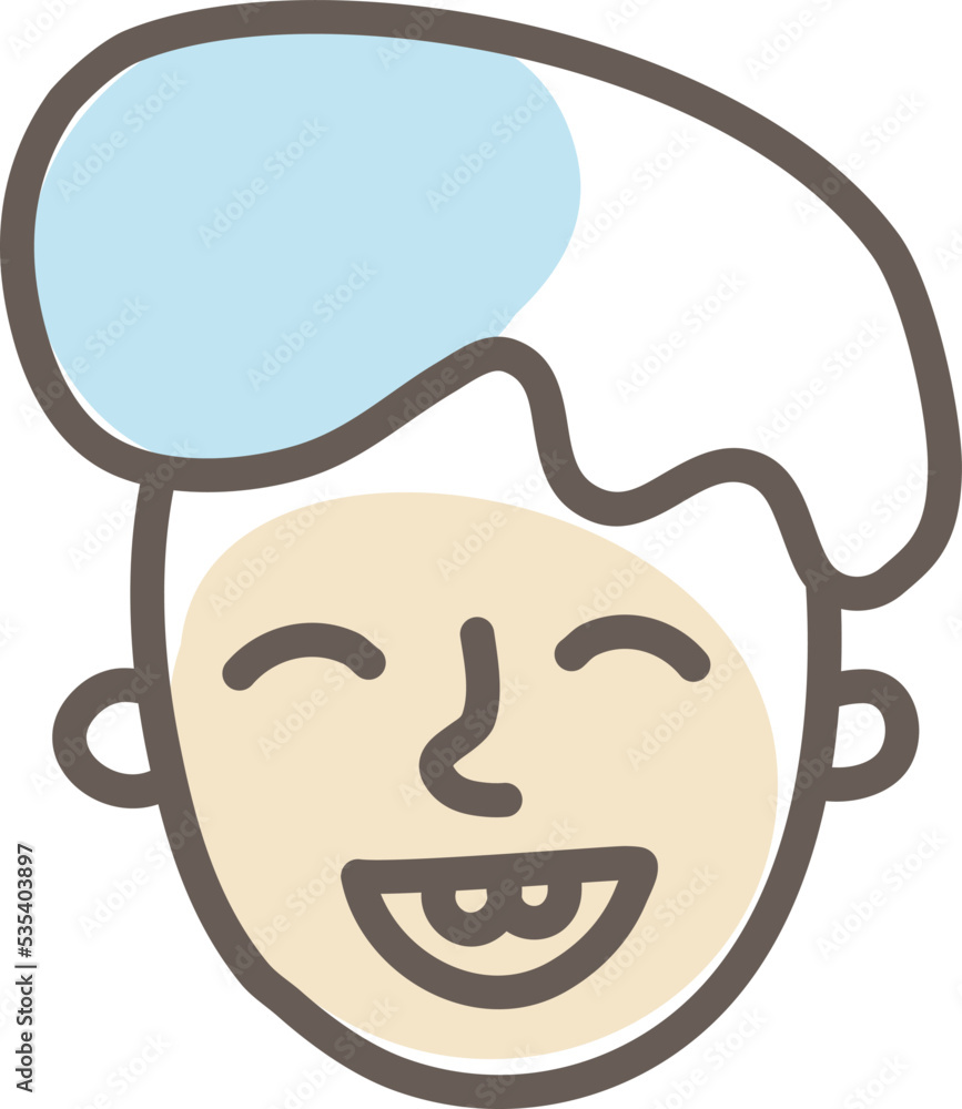 Grandma with her hair up, illustration, vector on a white background. Grandma with her hair up, illustration, vector on a white background.