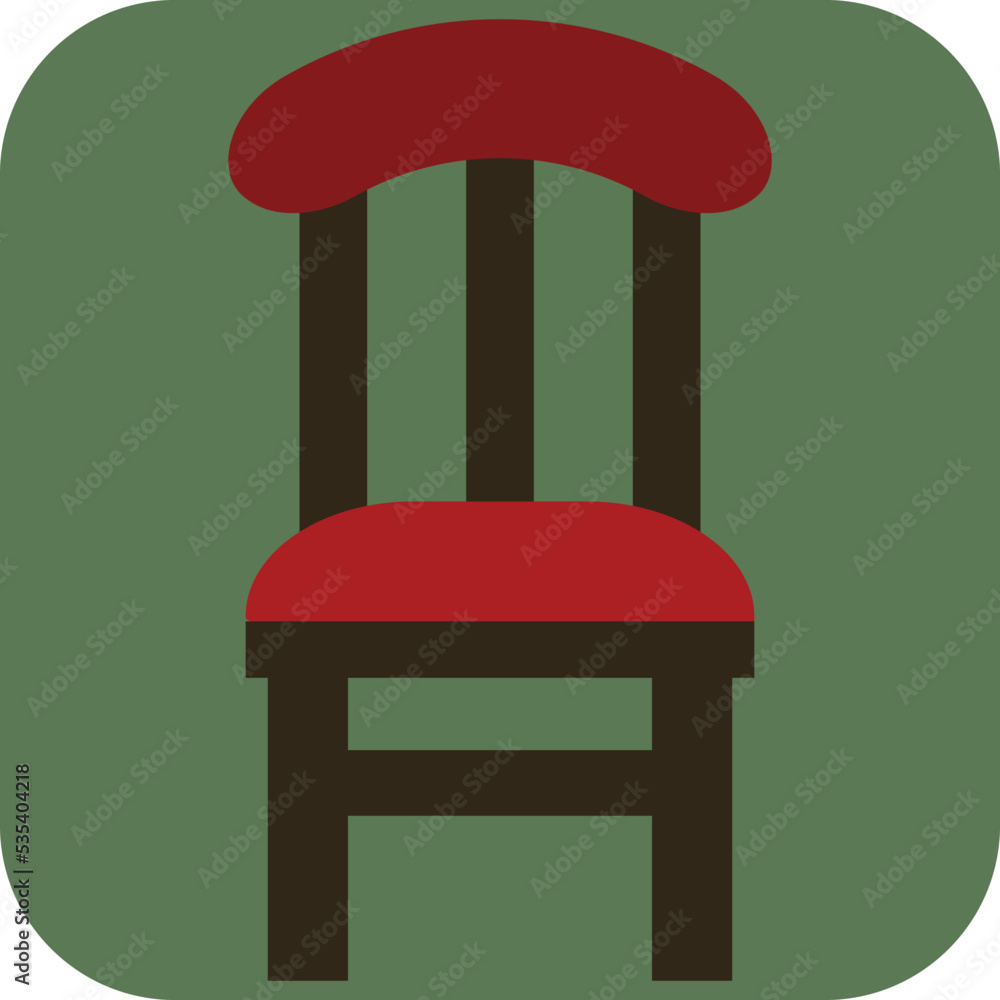 Red dining chair, illustration, vector on a white background. Red dining chair, illustration, vector on a white background.