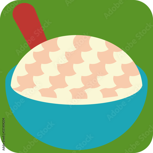 Rice pilaf, illustration, vector on a white background.