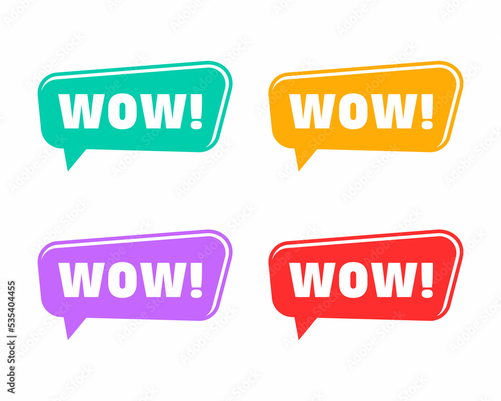wow word in speech bubble. flat simple style trend modern logotype minimal graphic art sticker design isolated on purple. concept of surprise in internet communication or expression of wonder wow word in speech bubble. flat simple style trend modern logotype minimal graphic art sticker design isolated on purple. concept of surprise in internet communication or expression of wonder