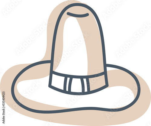 Sheriffs hat, illustration, vector on a white background.