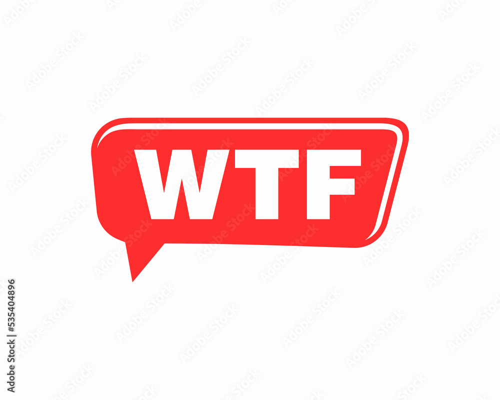 wtf icon in speech bubble. simple flat style trend modern logotype graphic art design on white background. concept of exclaim with negative conversation wtf icon in speech bubble. simple flat style trend modern logotype graphic art design on white background. concept of exclaim with negative conversation