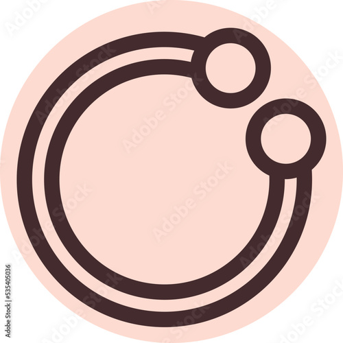 Nose piercing jewlery, illustration, vector on a white background.