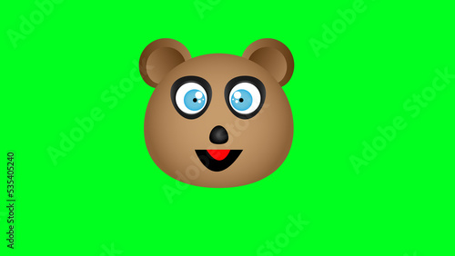 Cartoon panda face emoji animation