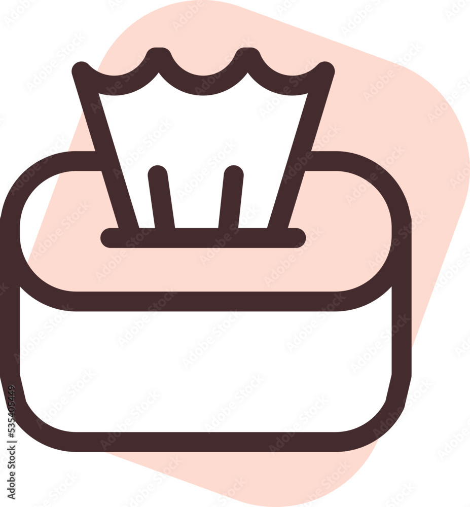 Tissue box, illustration, vector on a white background. Tissue box, illustration, vector on a white background.