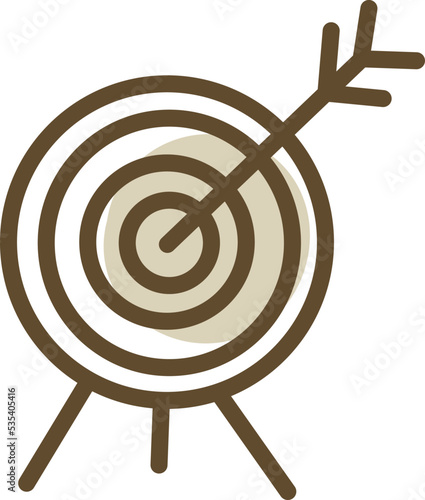 Medieval target shoot, illustration, vector on a white background.