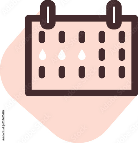 Menstrual calender tracking, illustration, vector on a white background.