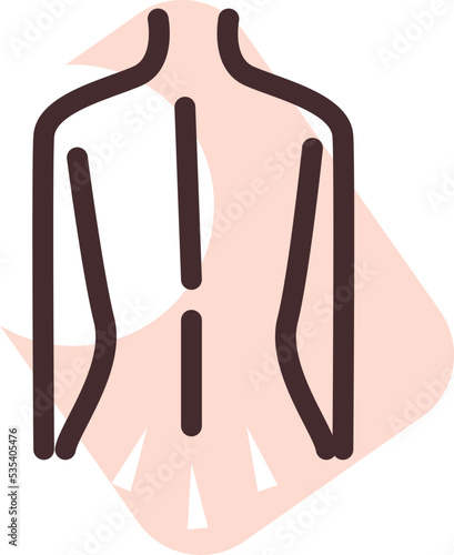 Back pain, illustration, vector on a white background.