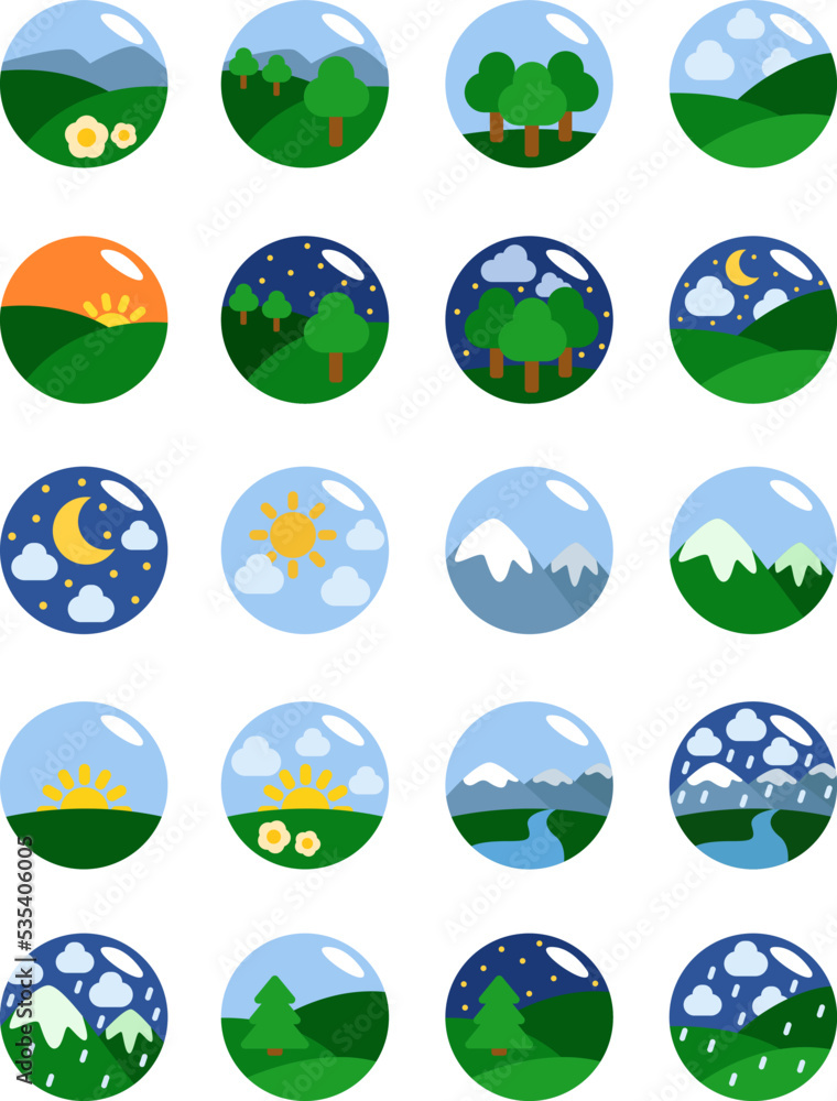 Beautiful nature, illustration, vector on a white background. Beautiful nature, illustration, vector on a white background.
