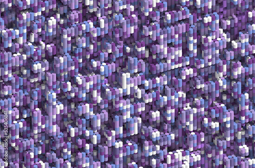 Purple abstract  3D background  cylinders