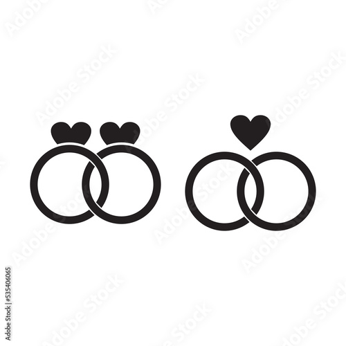 Wedding ring icon vector illustration symbol 