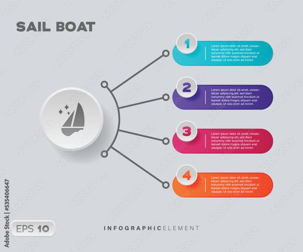 Obraz premium Sail Boat Infographic Element