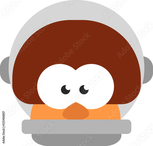 Astronaut mushroom, illustration, vector on a white background.