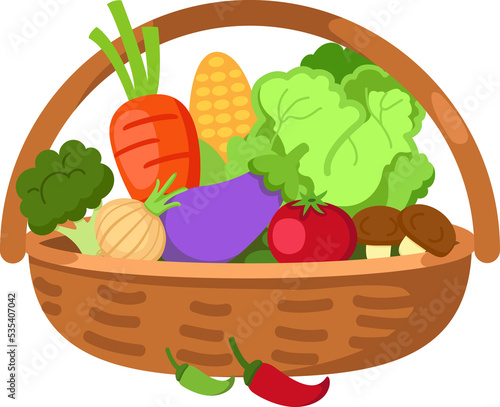 basket of fruits and vegetables