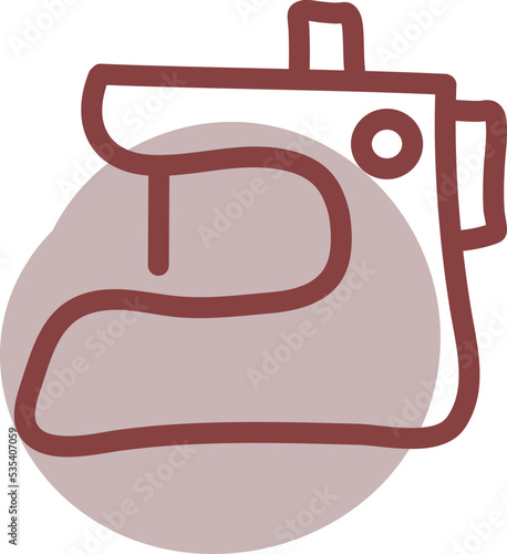 Old sewing machine, illustration, vector on a white background.