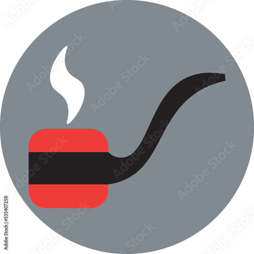 Smoking pipe, illustration, vector on a white background.