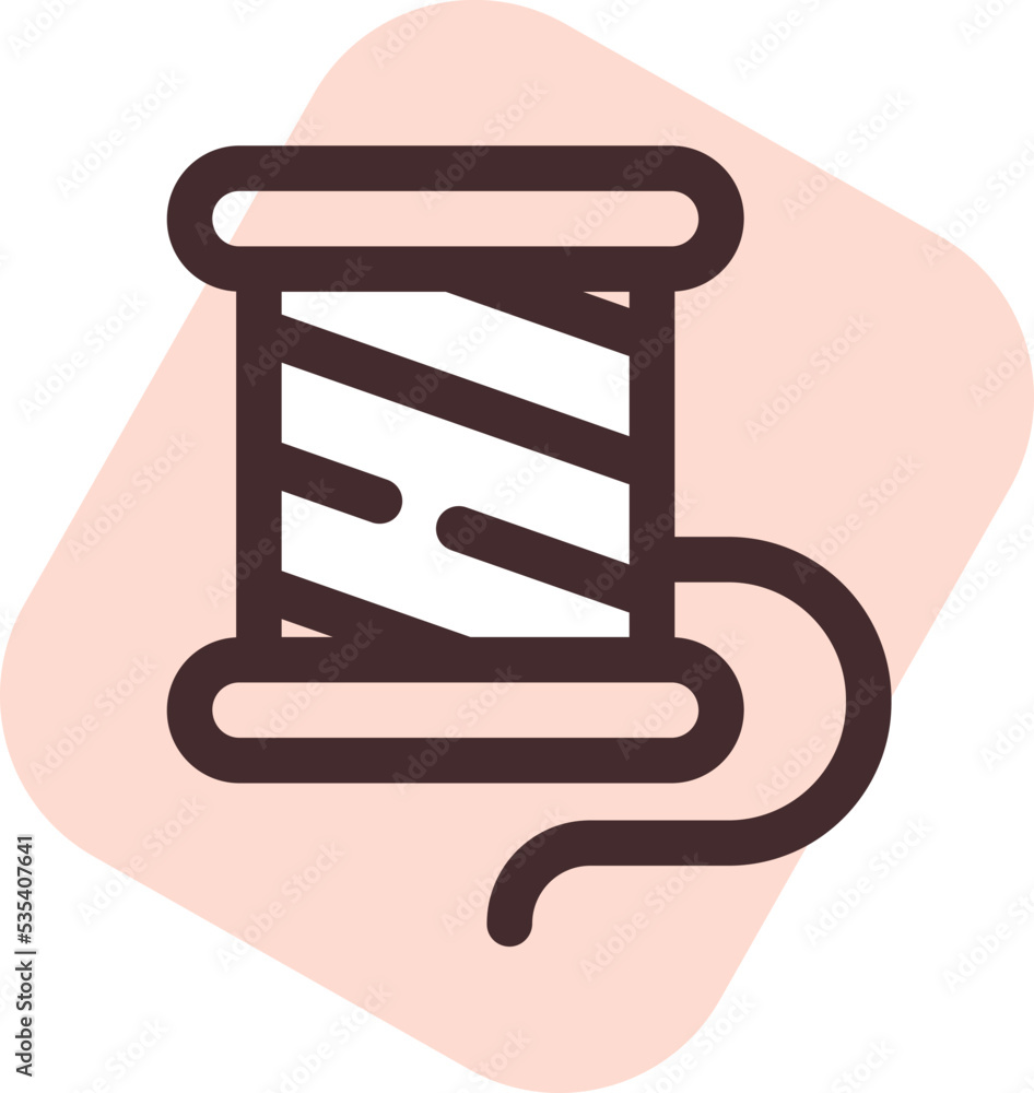 Textile spool of thread, illustration, vector on a white background. Textile spool of thread, illustration, vector on a white background.