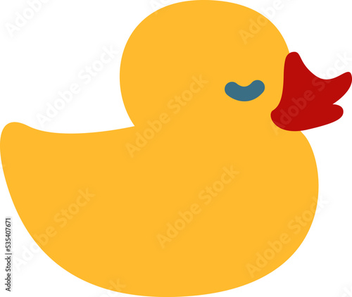 Canvas-taulu Yellow duck toy, illustration, vector on a white background.