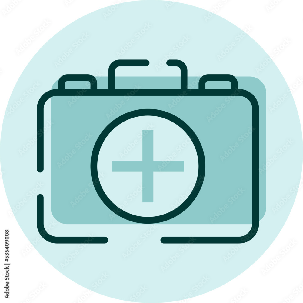 Camping first aid, illustration, vector on a white background. Camping first aid, illustration, vector on a white background.
