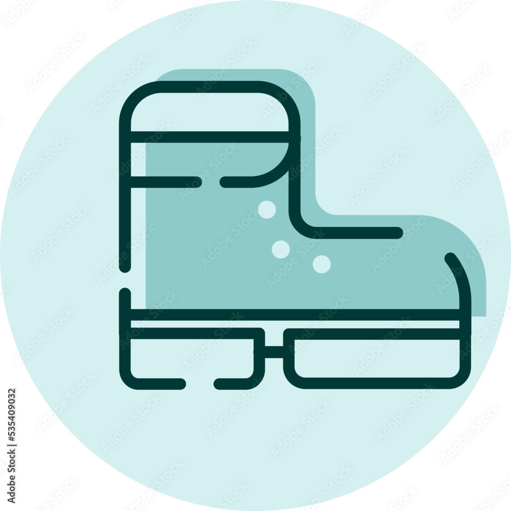 Camping shoe, illustration, vector on a white background. Camping shoe, illustration, vector on a white background.