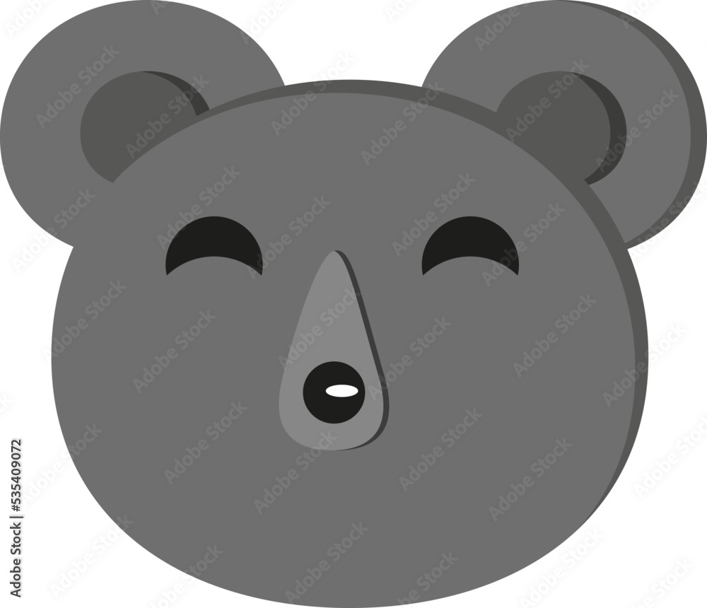 Grey bear, illustration, vector on a white background. Grey bear, illustration, vector on a white background.