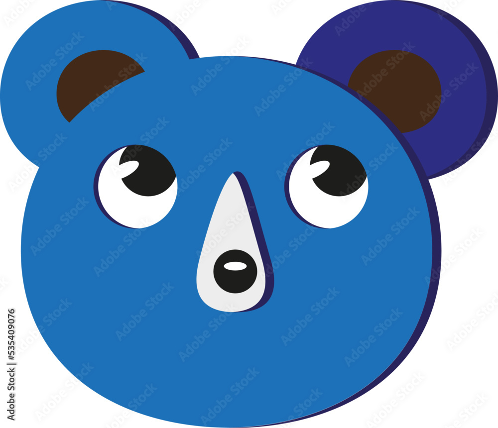 Blue bear, illustration, vector on a white background. Blue bear, illustration, vector on a white background.