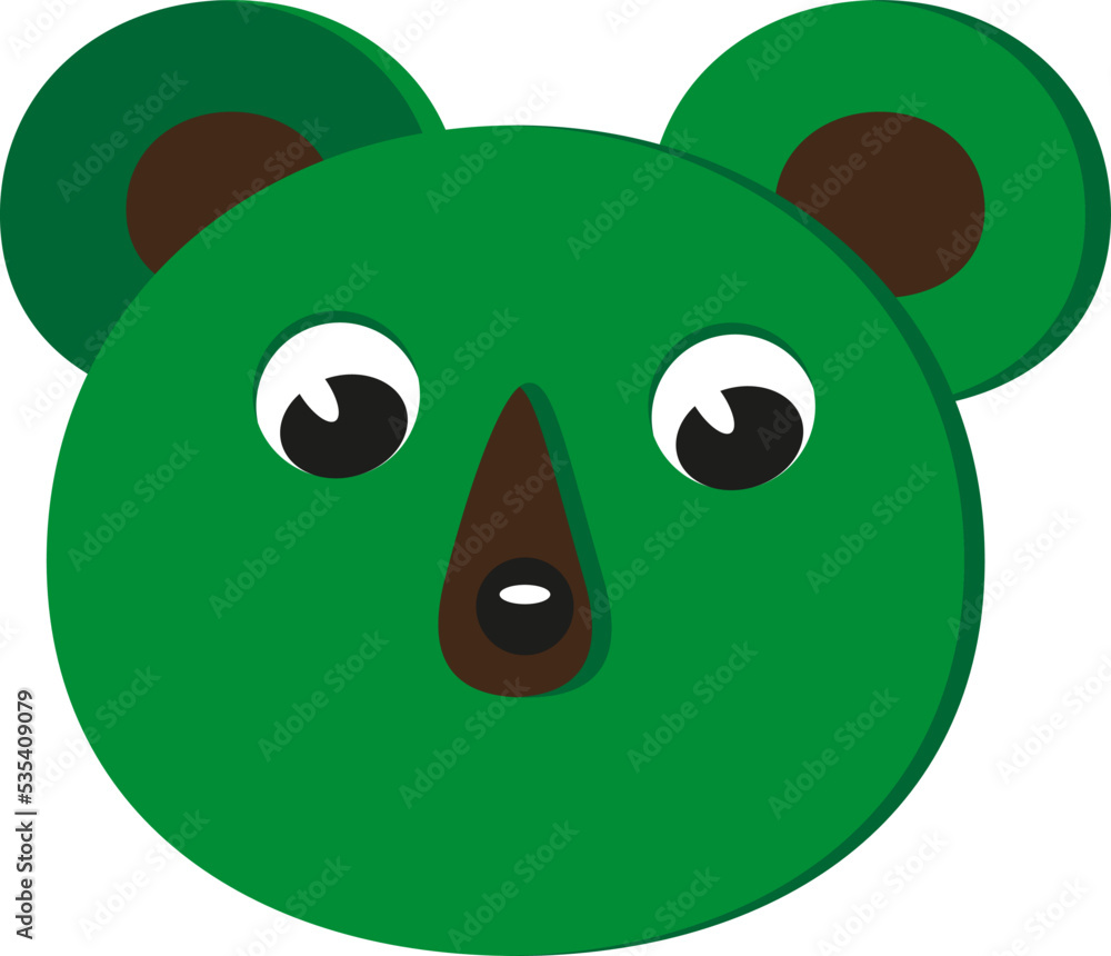 Green bear, illustration, vector on a white background. Green bear, illustration, vector on a white background.