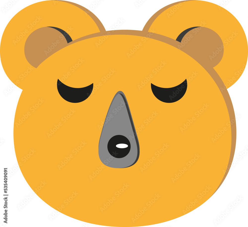 Yellow bear, illustration, vector on a white background. Yellow bear, illustration, vector on a white background.