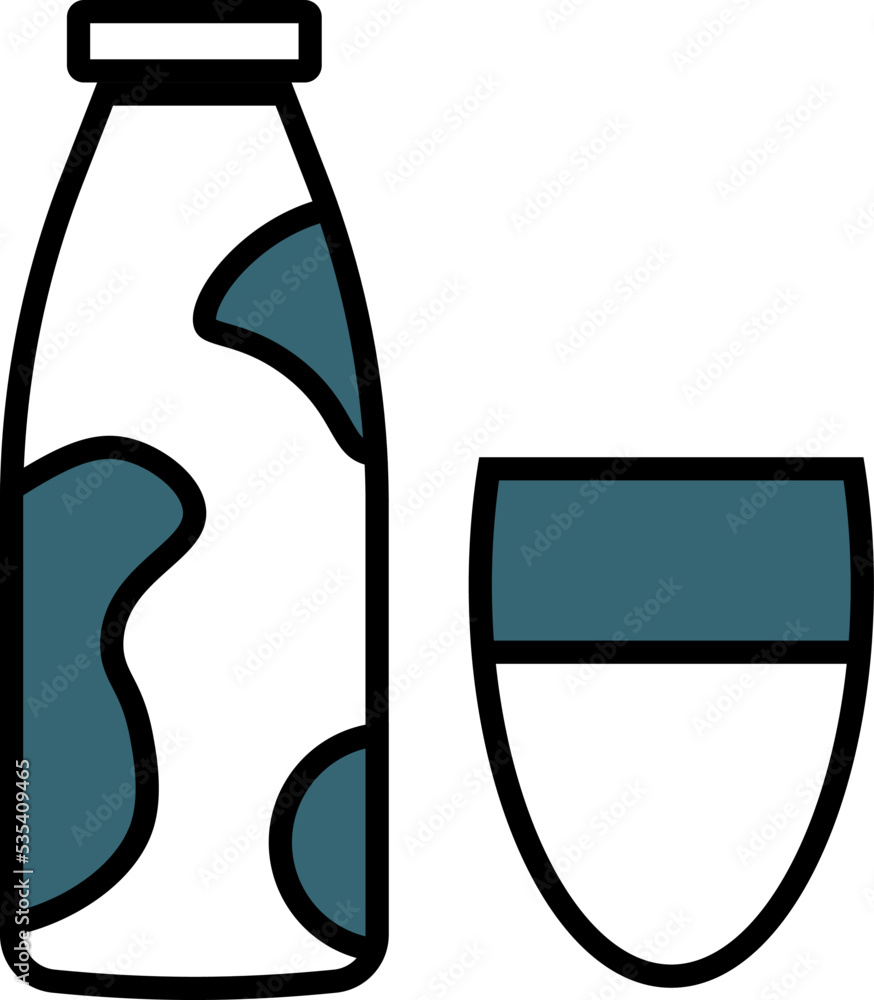 Bottle of milk, illustration, vector on a white background. Bottle of milk, illustration, vector on a white background.
