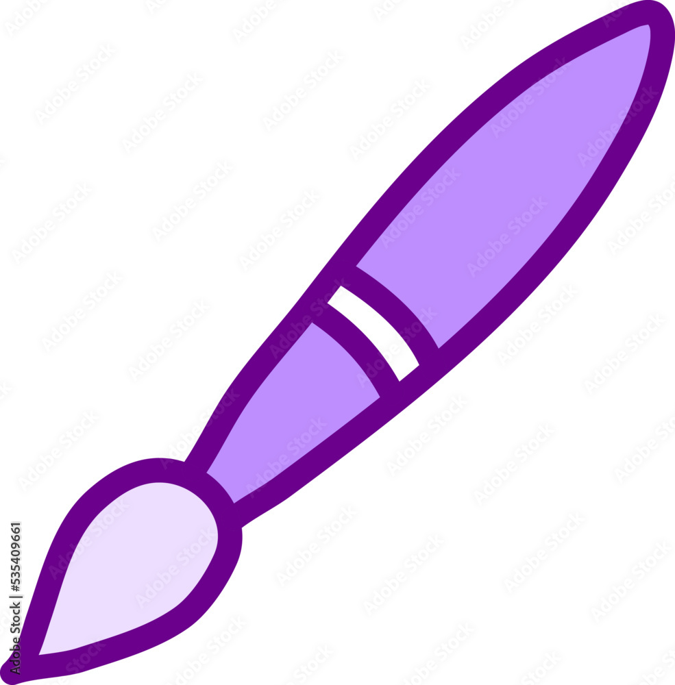 Brush tool, illustration, vector on a white background. Brush tool, illustration, vector on a white background.