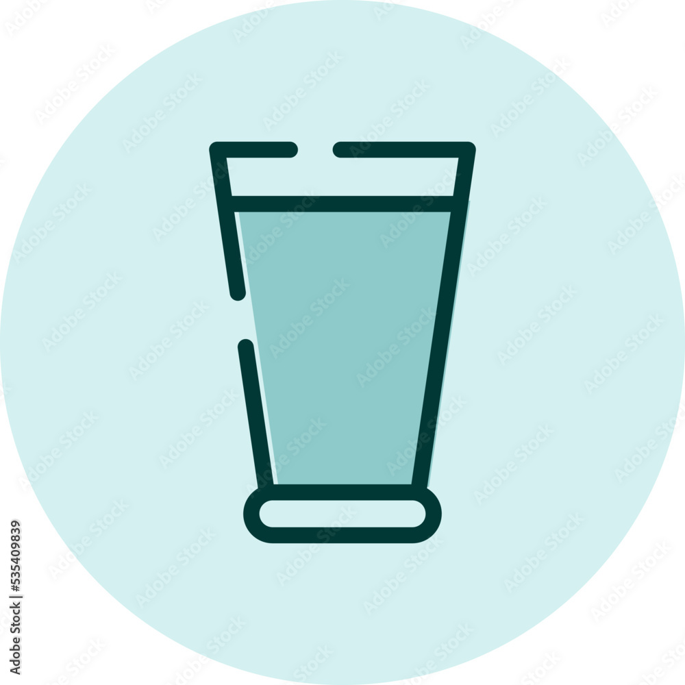Glass of water, illustration, vector on a white background.