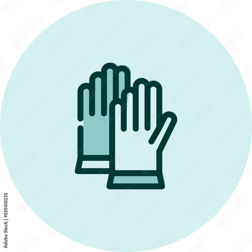 Farming gloves, illustration, vector on a white background. Farming gloves, illustration, vector on a white background.
