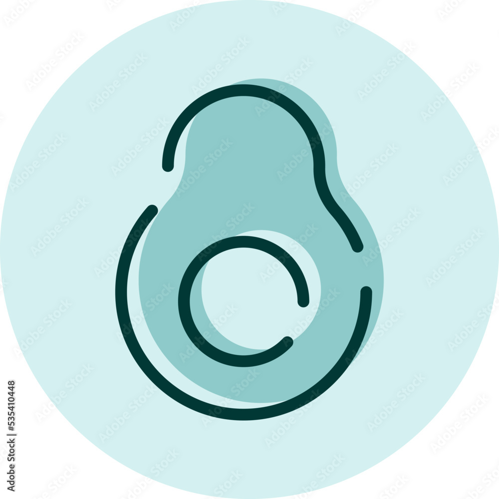 Obraz premium Fresh avocado, illustration, vector on a white background.