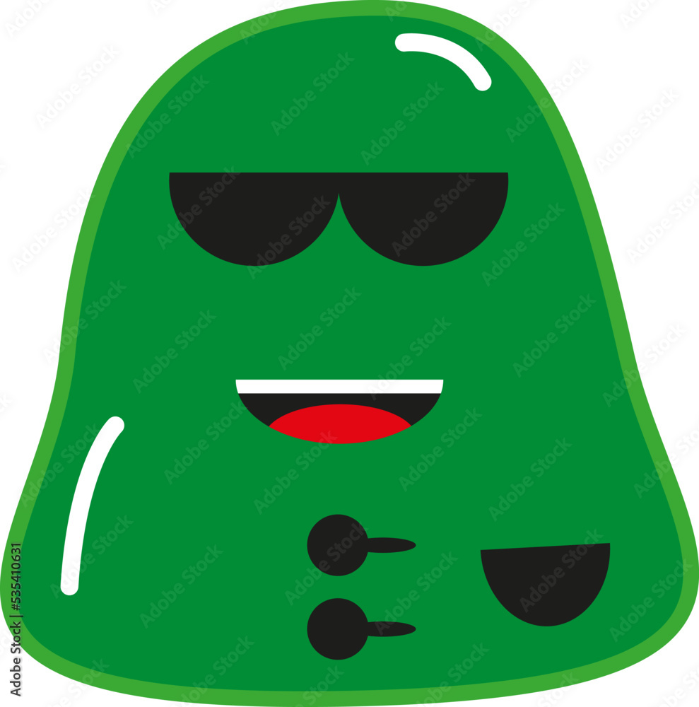 Green monster with glasses, illustration, vector on a white background. Green monster with glasses, illustration, vector on a white background.