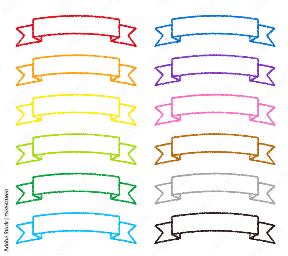 クレヨン素材 装飾 リボン 12色セット