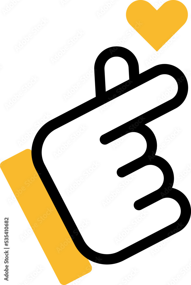 Hand heart, illustration, vector on a white background. Hand heart, illustration, vector on a white background.