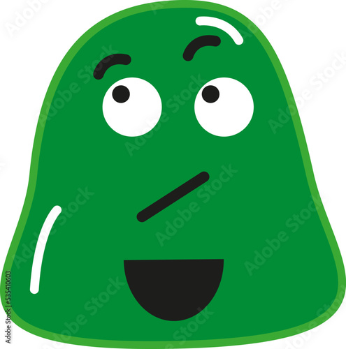 Doubtful green monster, illustration, vector on a white background.