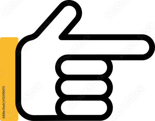 Hand forefinger, illustration, vector on a white background.