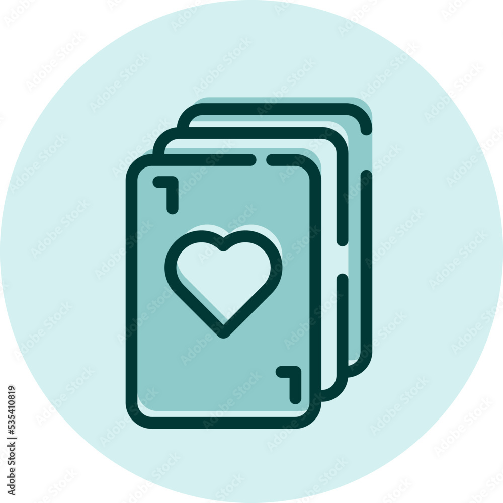 Playing cards hobby, illustration, vector on a white background. Playing cards hobby, illustration, vector on a white background.