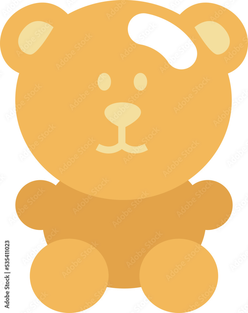 Obraz premium Kindergarten bear toy, illustration, vector on a white background.