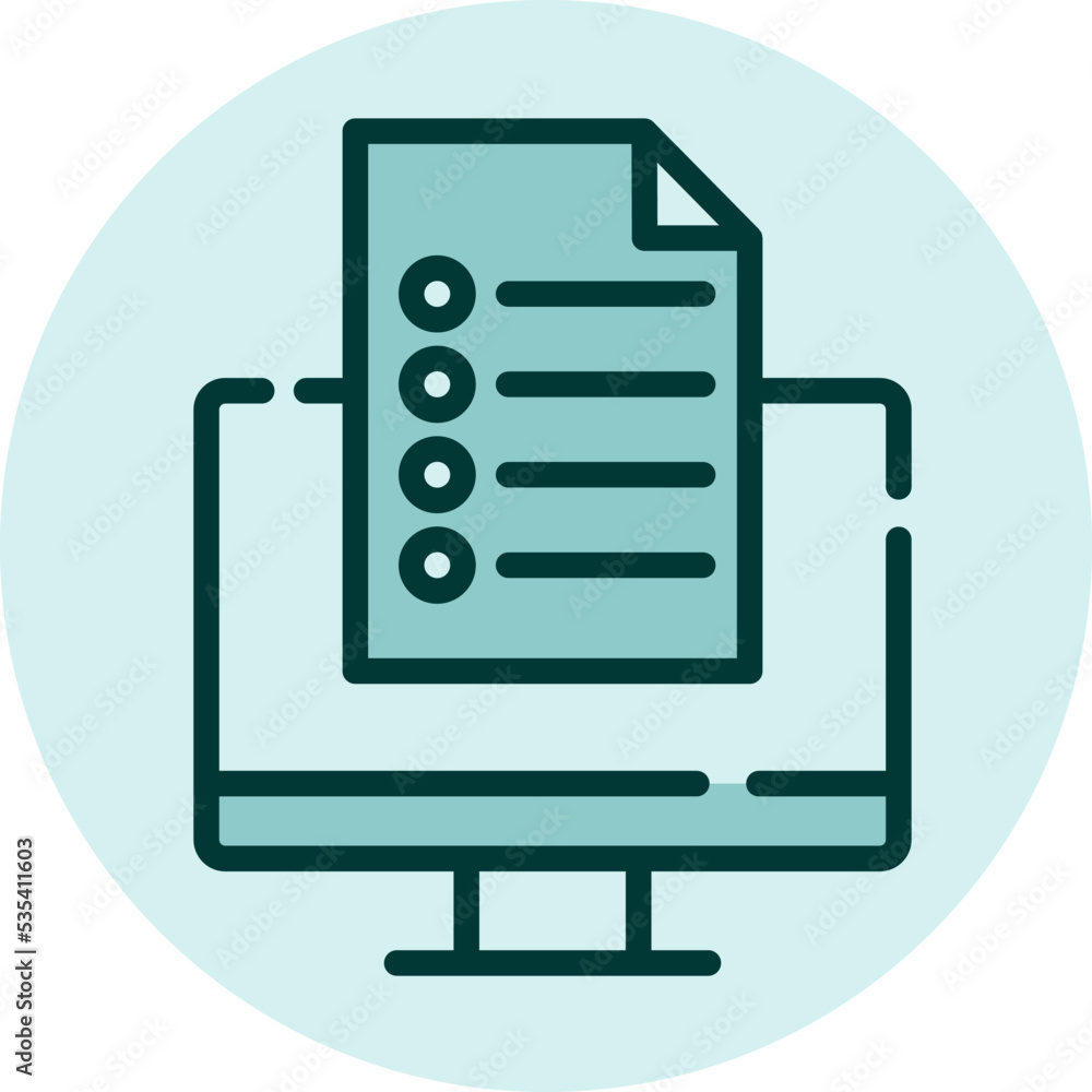 Online test, illustration, vector on a white background. Online test, illustration, vector on a white background.