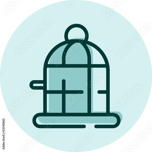 Pet bird cage, illustration, vector on a white background.