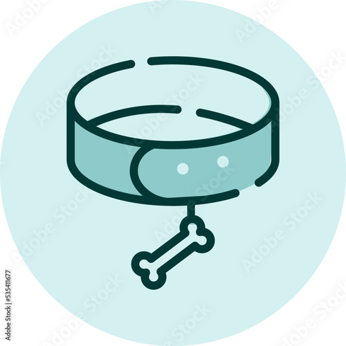Pet necklace, illustration, vector on a white background.
