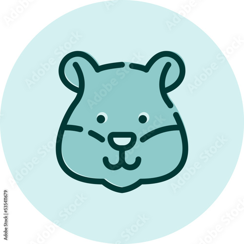 Pet hamster, illustration, vector on a white background.