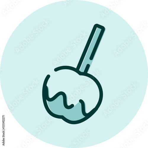 Caramel apple, illustration, vector on a white background.