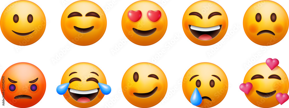 Fototapeta premium 3D Set of Emoticons