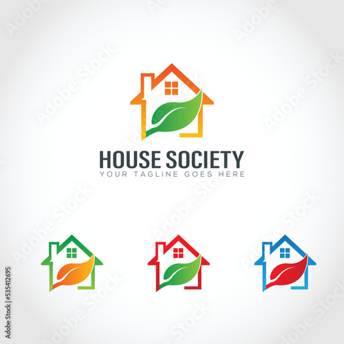 House Society Logo template design Free Vector